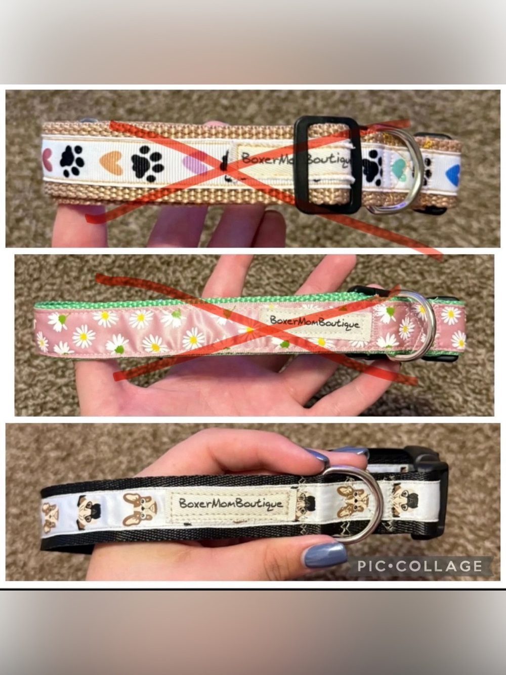 Boxer Mom Boutique Handmade Collar - Size Medium